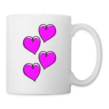 Symbole de l’amour des cœurs - Mug blanc - blanc - Droite
