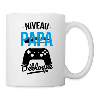 Fête des pères - Niveau Papa débloqué - Cadeau - Mug blanc - blanc - Droite