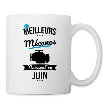 Les meilleurs mécanos naissent en Juin - Mug blanc - blanc - Droite