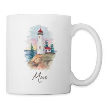 Lighthouse on cliffs - Mug - white - Right