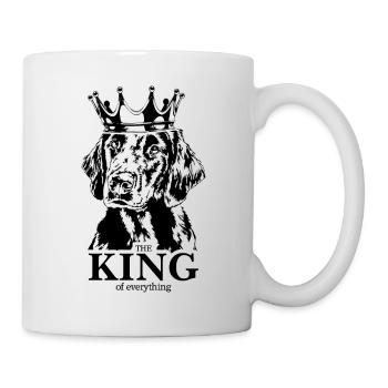 Retriever à poil plat roi de tout Chiens - Mug blanc - blanc - Droite
