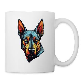 Doberman Hund Portrait - Tasse - Weiß - Rechts