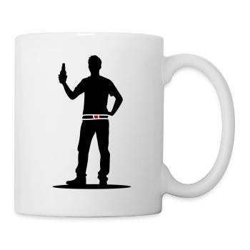 Drinking Bier Silhouette - Tasse - Weiß - Rechts
