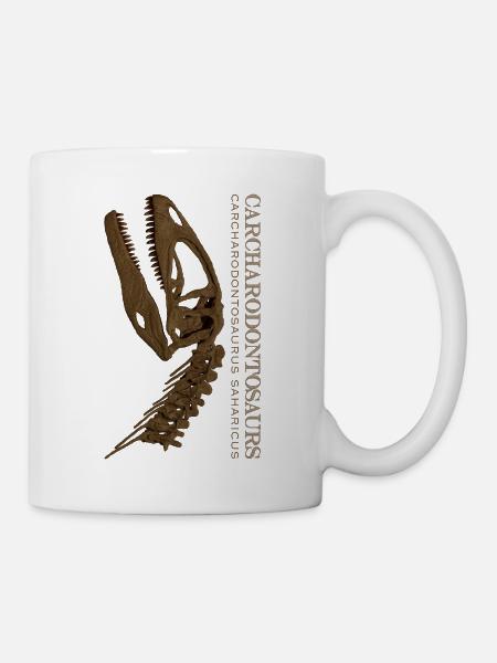 Carcharodontosaurus Schädel Fossil brown - Tasse - Weiß