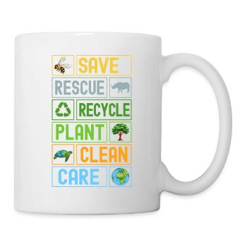 Save Rescue Recycle Nettoyage des plantes Entretien - Mug blanc - blanc - Droite