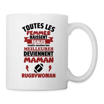 Cadeau Fête des Mères - Maman Rugbywoman,Rugby - Mug blanc - blanc - Droite