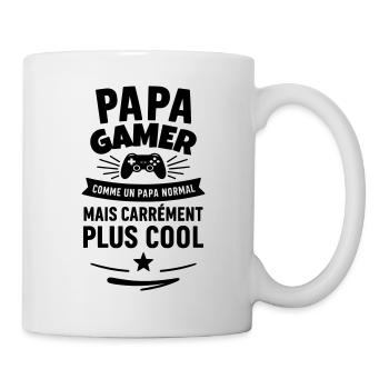 Papa gamer – plus cool qu’un papa normal - Mug blanc - blanc - Droite