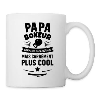 T-shirt Papa boxeur – Cadeau fête des pères - Mug blanc - blanc - Droite