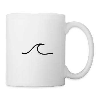 Black minimalistic ocean wave ocean wave - Mug - white - Right