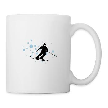 Wintersport - Skifahrer Schnee - Tasse - Weiß - Rechts