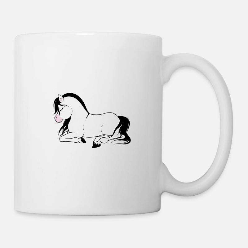 Poney couché - Mug blanc - blanc