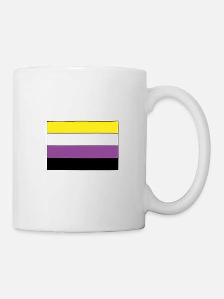 Drapeau non binaire - Mug blanc - blanc