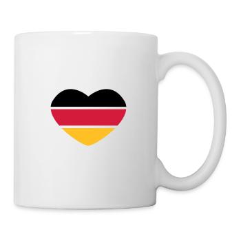 Herz 3farbig - Schwarz Rot Gold - Deutschland - Tasse - Weiß - Rechts