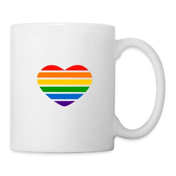Herz - Regenbogen - Tasse - Weiß - Rechts