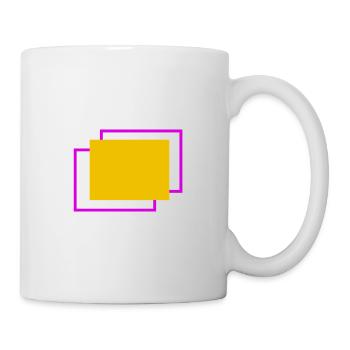 Yellow and fuchsia staggered frame - Mug - white - Right