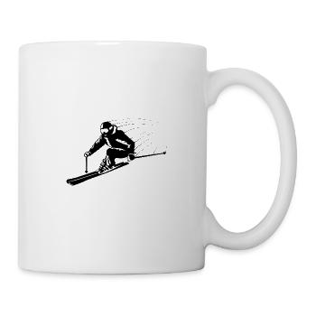 Skieuse skieuse en mouvement rapide - Mug blanc - blanc - Droite