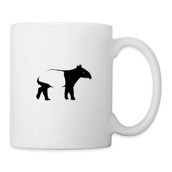 Schabracken Tapir Silhoutte exotisch Tier Geschenk - Tasse - Weiß - Rechts