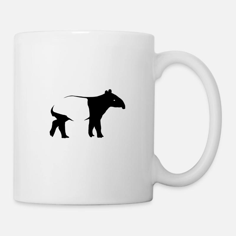 Schabracken Tapir Silhoutte exotisch Tier Geschenk - Tasse - Weiß