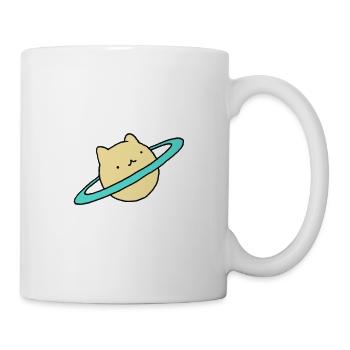 Cat In Space 'CATURN' T-Shirt Katze im Weltraum - Tasse - Weiß - Rechts