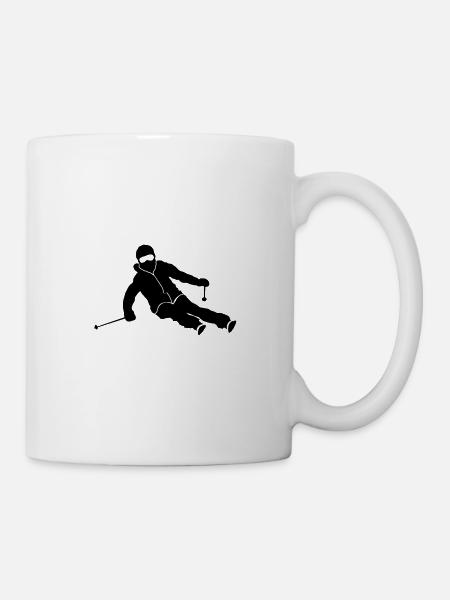 Winter - Skier Carving - Mug - white