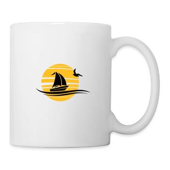Segelschiff Boot Sonne Wasser - Tasse - Weiß - Rechts