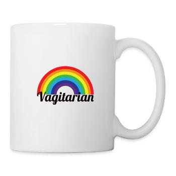 Vagitarier Lesbisch Homosexuell Paar Valentinstag - Tasse - Weiß - Rechts