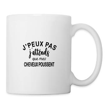 J'peux pas j'attends que mes cheveux poussent - Mug blanc - blanc - Droite