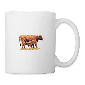 Vache avec veau - Mug blanc - blanc - Droite