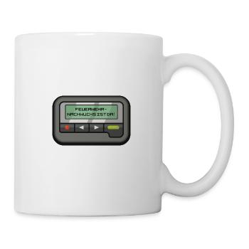 Feuerwehr-Nachwuchs ist da! Pagermeldung - Tasse - Weiß - Rechts