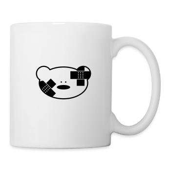 Lustiger Teddybär mit Pflaster - Tasse - Weiß - Rechts