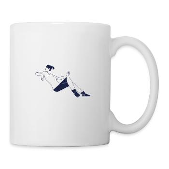 Urban Line - femme assise et relaxante - Mug blanc - blanc - Droite