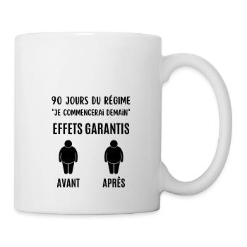 régime je commencerai demain - Mug blanc - blanc - Droite