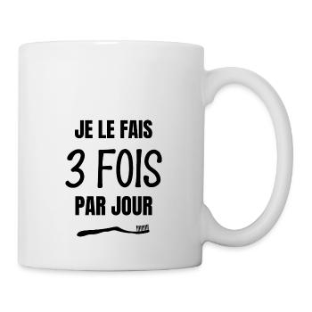 je le fais 3 fois par jour - Mug blanc - blanc - Droite