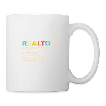 Vintage Quote Realtor Definition Immobilienmakler - Tasse - Weiß - Rechts