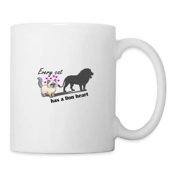 Every cat has a lion heart - Mug - white - Right