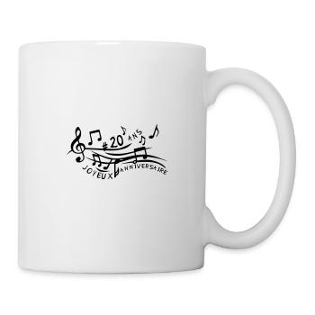 20 ans partition musicale anniversaire n - Mug blanc - blanc - Droite