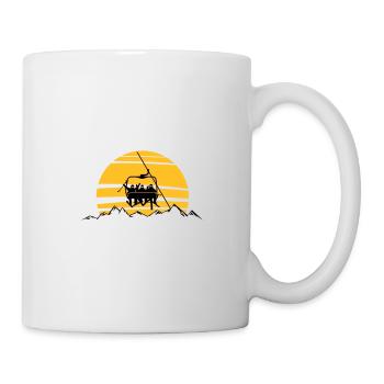 Hiver - Skifahrer Télésiège - Mug blanc - blanc - Droite