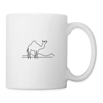 Dromedary / camel in desert / line drawing - Mug - white - Right
