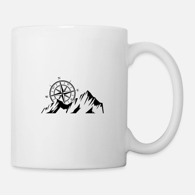 Windrose & Berge - Tasse - Weiß