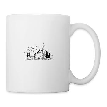 haus berge cabin Geschenkidee mountains - Tasse - Weiß - Rechts