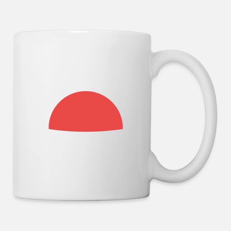 Clip - demi-cercle rouge - Mug blanc - blanc