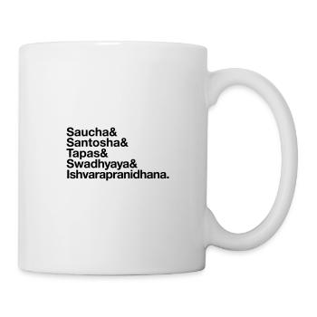 Saucha Santosha Tapas Swadhyaya Ishvarapranidhana - Mug - white - Right