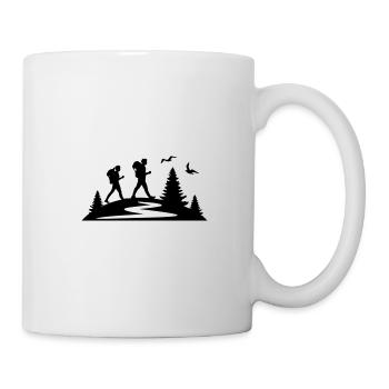 WANDERN Wanderer Bäume - Tasse - Weiß - Rechts