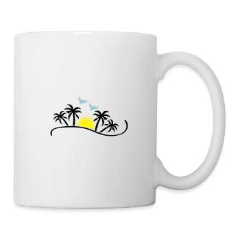 sunset birds - Tasse - Weiß - Rechts