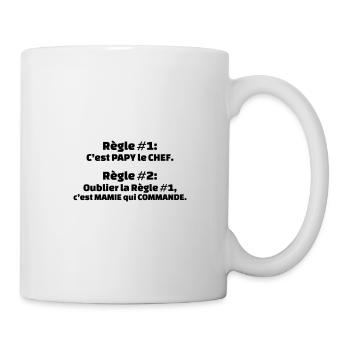 Regel 1 Es ist Opa der Chef Regel 2 Vergiss Regel 1 - Tasse - Weiß - Rechts