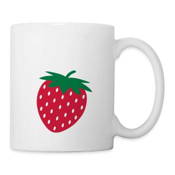 Red fruit, ripe, fresh strawberry or strawberries - Mug - white - Right