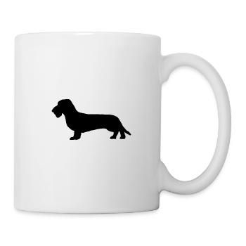 Dackel Freigestellt Rauhaar Hund Dachshund Teckel - Tasse - Weiß - Rechts