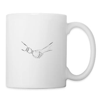 Roboter und Mensch - Tasse - Weiß - Rechts