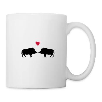 sanglier amoureux - Mug blanc - blanc - Droite