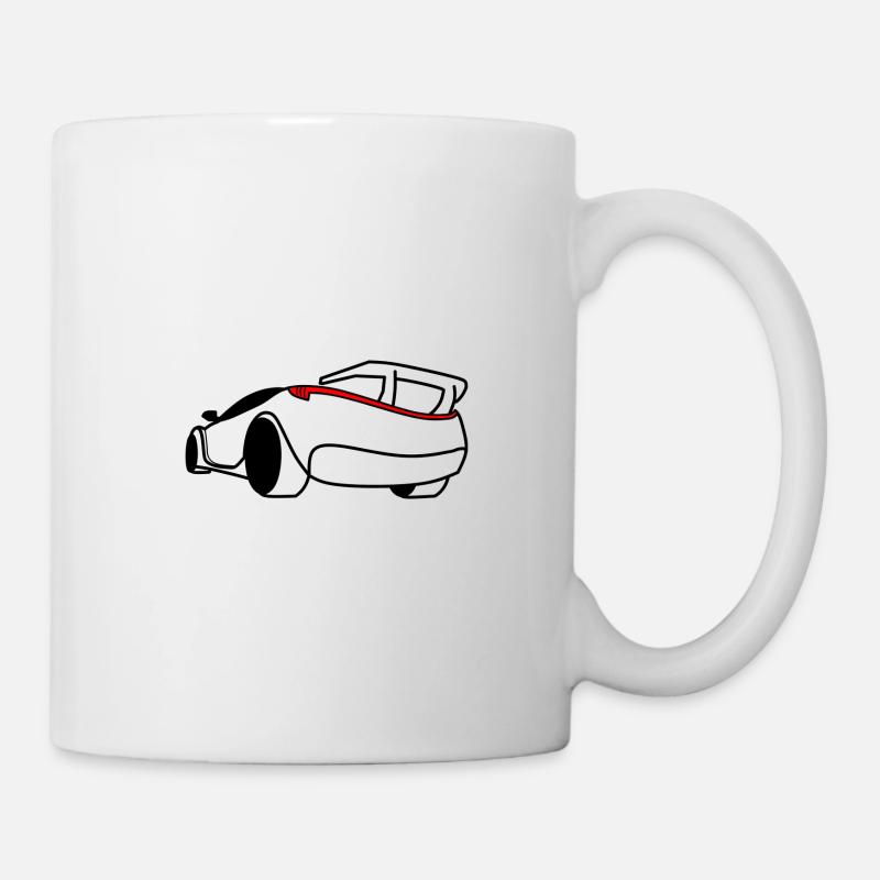 Sportwagen / Auto Heck / KFZ - Tasse - Weiß